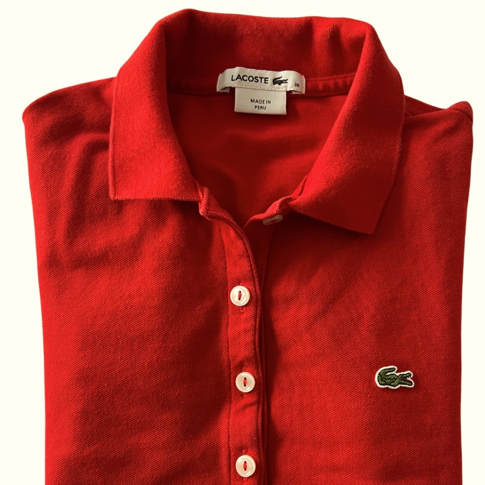 Lacoste Polo red color women, size 4 (36) small.